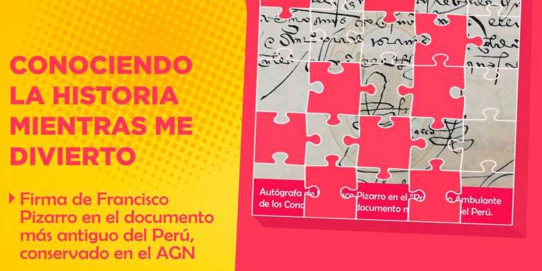 Descubre y arma el rompecabezas de la firma de Francisco Pizarro